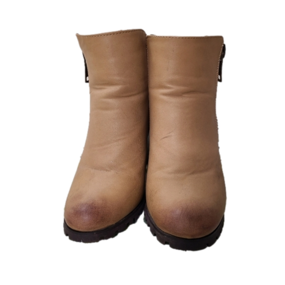 Seven7 brown block heeled ankle casual boho Chunky boots, size 7.5